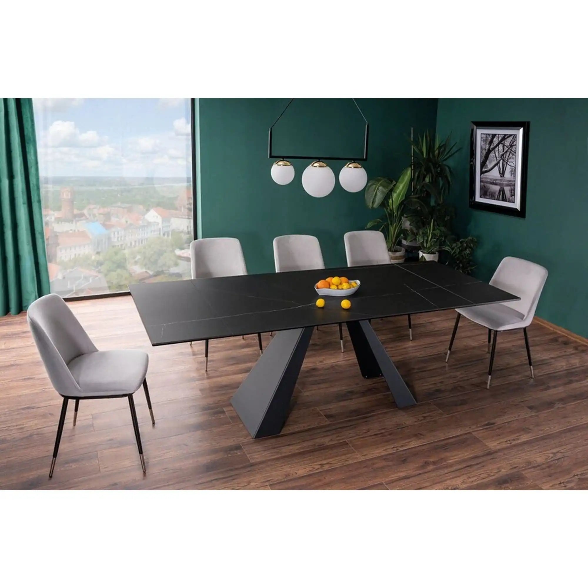 Masa extensibila DETROIT OCN-39617, negru mat