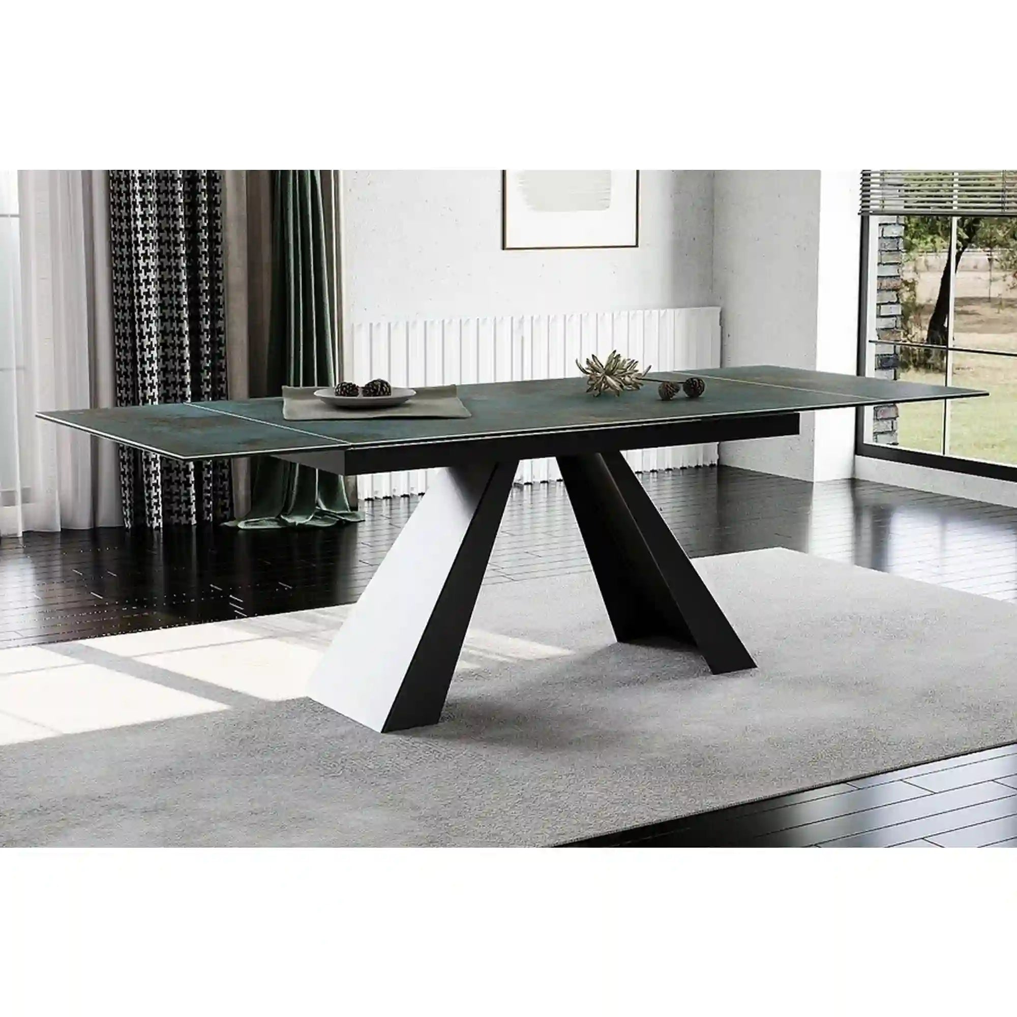 Masa extensibila DETROIT OCN-39618, turcoaz/negru mat