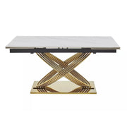 Masa extensibila DETROIT OCN-39622, alb/auriu
