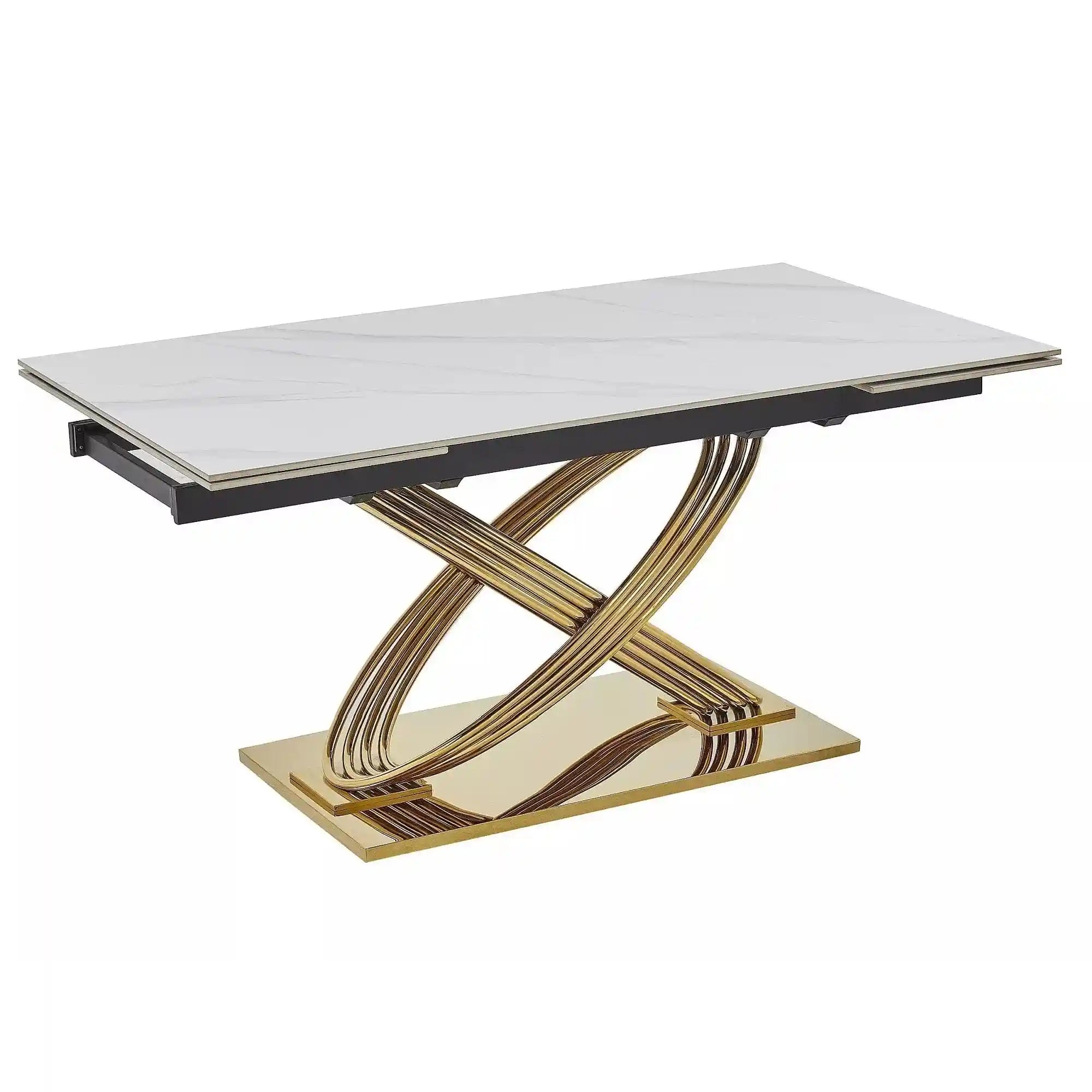 Masa extensibila DETROIT OCN-39622, alb/auriu