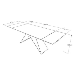 Masa extensibila DETROIT OCN-39635, alb/negru