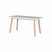 Masa extensibila OSLO 6, stejar/alb, lemn de fag/PAL laminat, 140/180x80x75 cm
