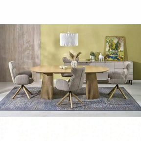 Masa extensibila FARGO, MDF/furnir natural/MDF furniruit, stejar, 120-210×120×77 cm