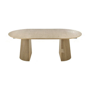Masa extensibila FARGO, MDF/furnir natural/MDF furniruit, stejar, 120-210×120×77 cm