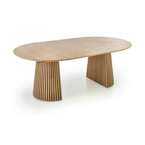 Masa extensibila FARGO, MDF/furnir natural/MDF furniruit, stejar, 120-210×120×77 cm