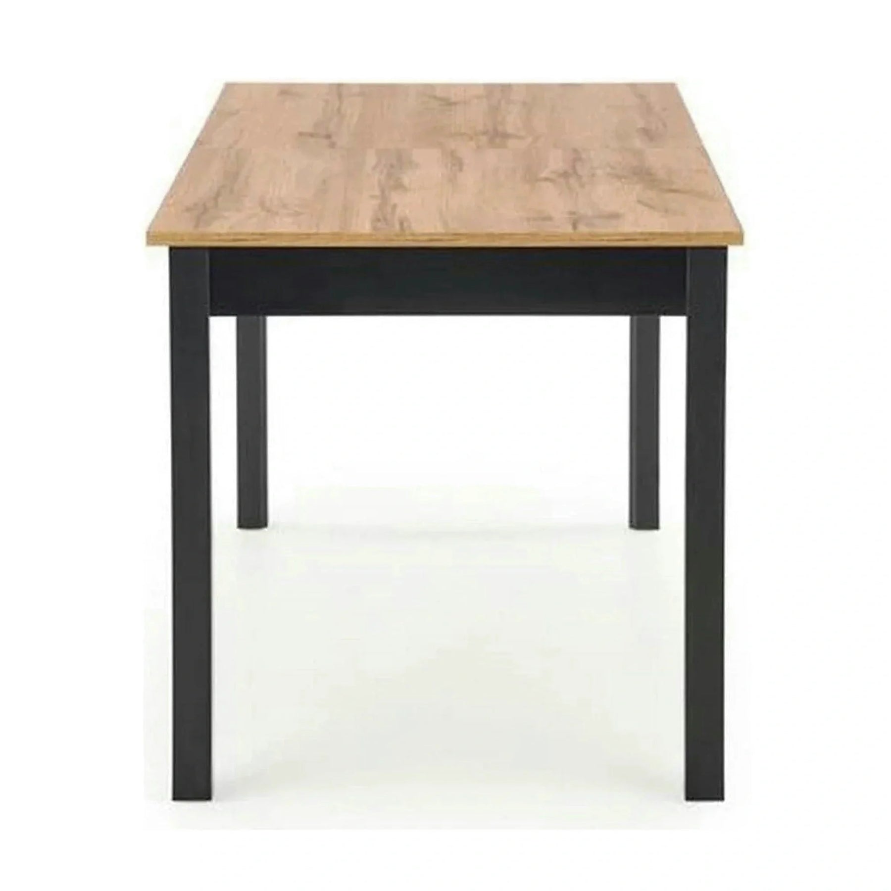 Masa extensibila GREG, stejar/negru, PAL, 124/168x74x75 cm