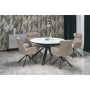 Masa extensibila HOUSTON OCN-37301, alb/negru