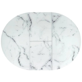 Masa extensibila HOUSTON OCN-37301, alb/negru