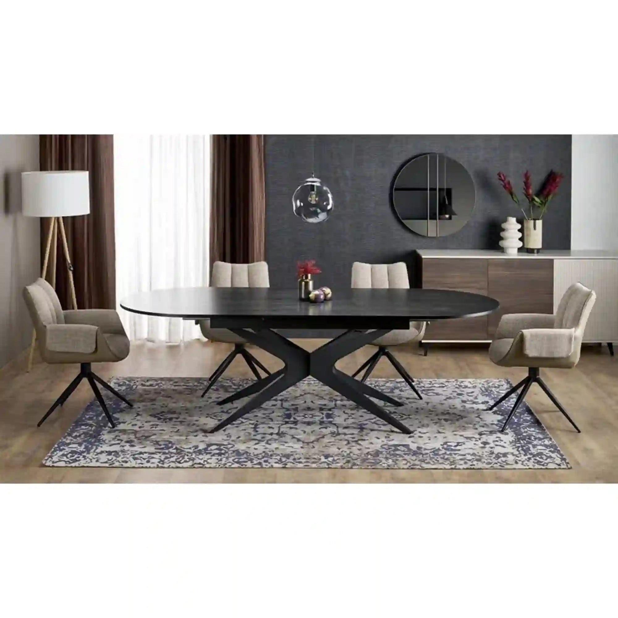 Masa extensibila HOUSTON OCN-37303, negru