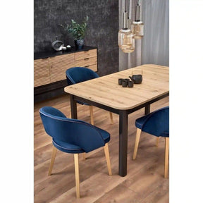 Masa extensibila HOUSTON OCN-37346, stejar artisan/negru