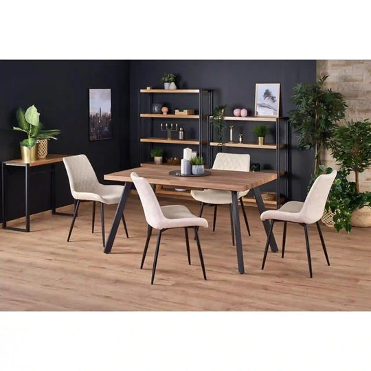 Masa extensibila HOUSTON OCN-37352, stejar/negru