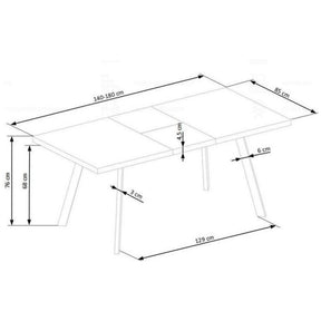 Masa extensibila HOUSTON OCN-37352, stejar/negru