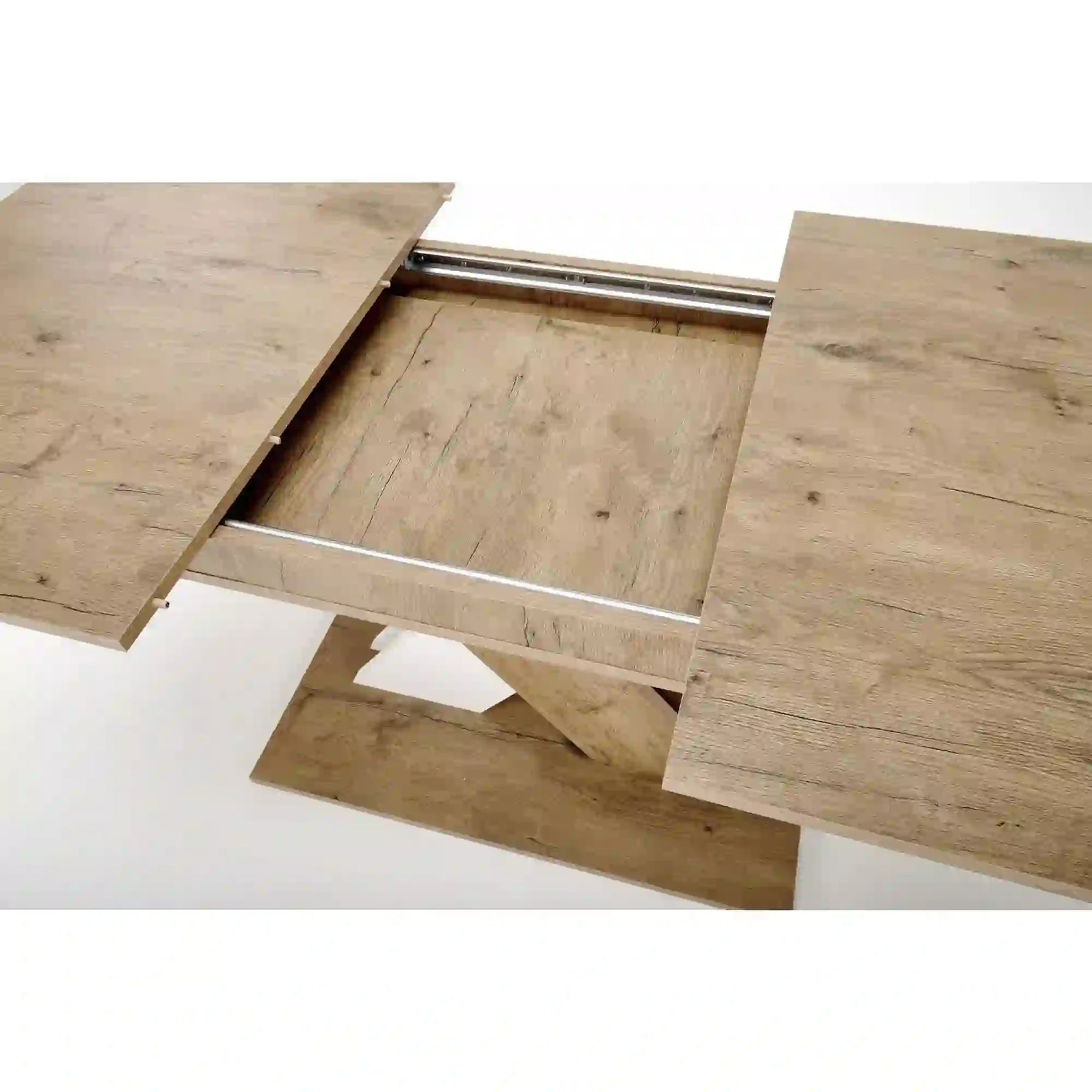 Masa extensibila HOUSTON OCN-37355, stejar alb/alb