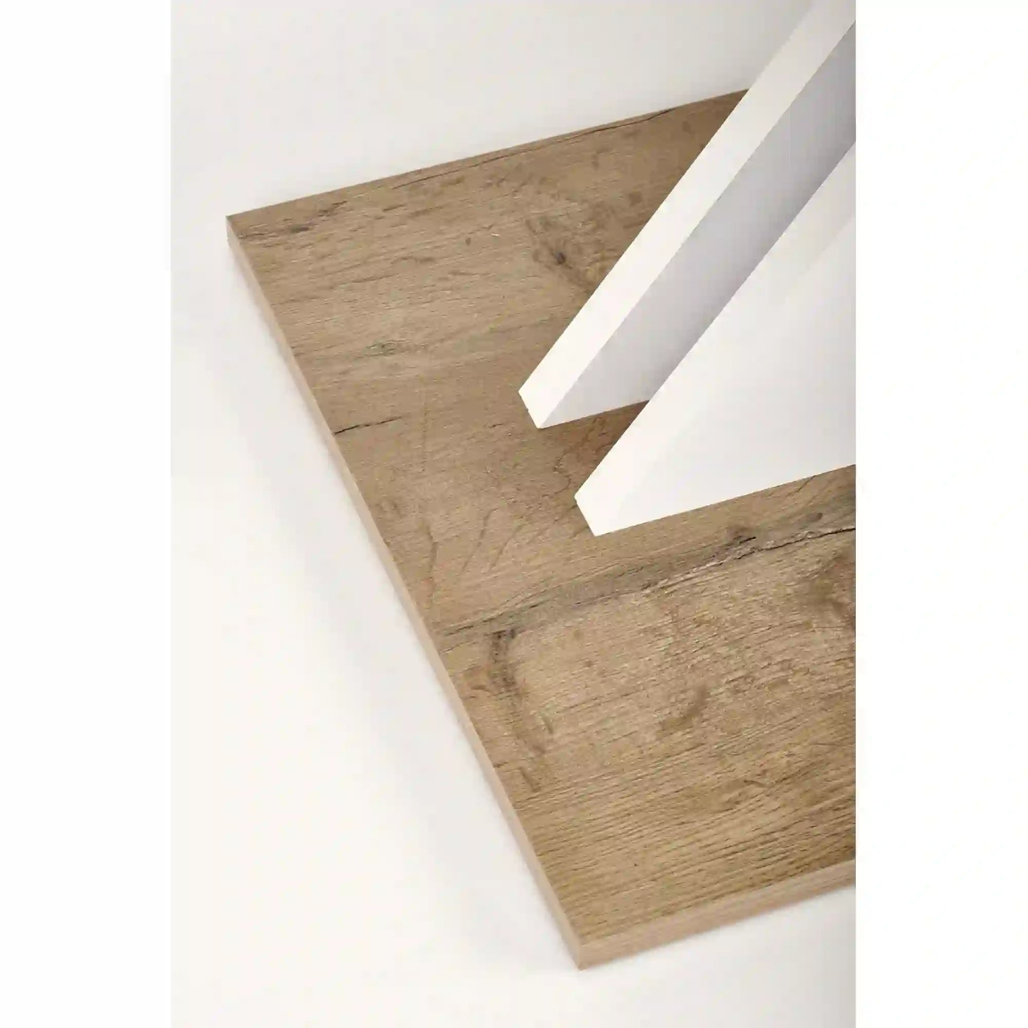 Masa extensibila HOUSTON OCN-37355, stejar alb/alb