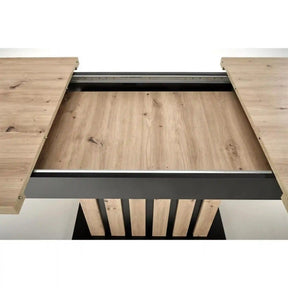 Masa extensibila HOUSTON OCN-37365, stejar/negru