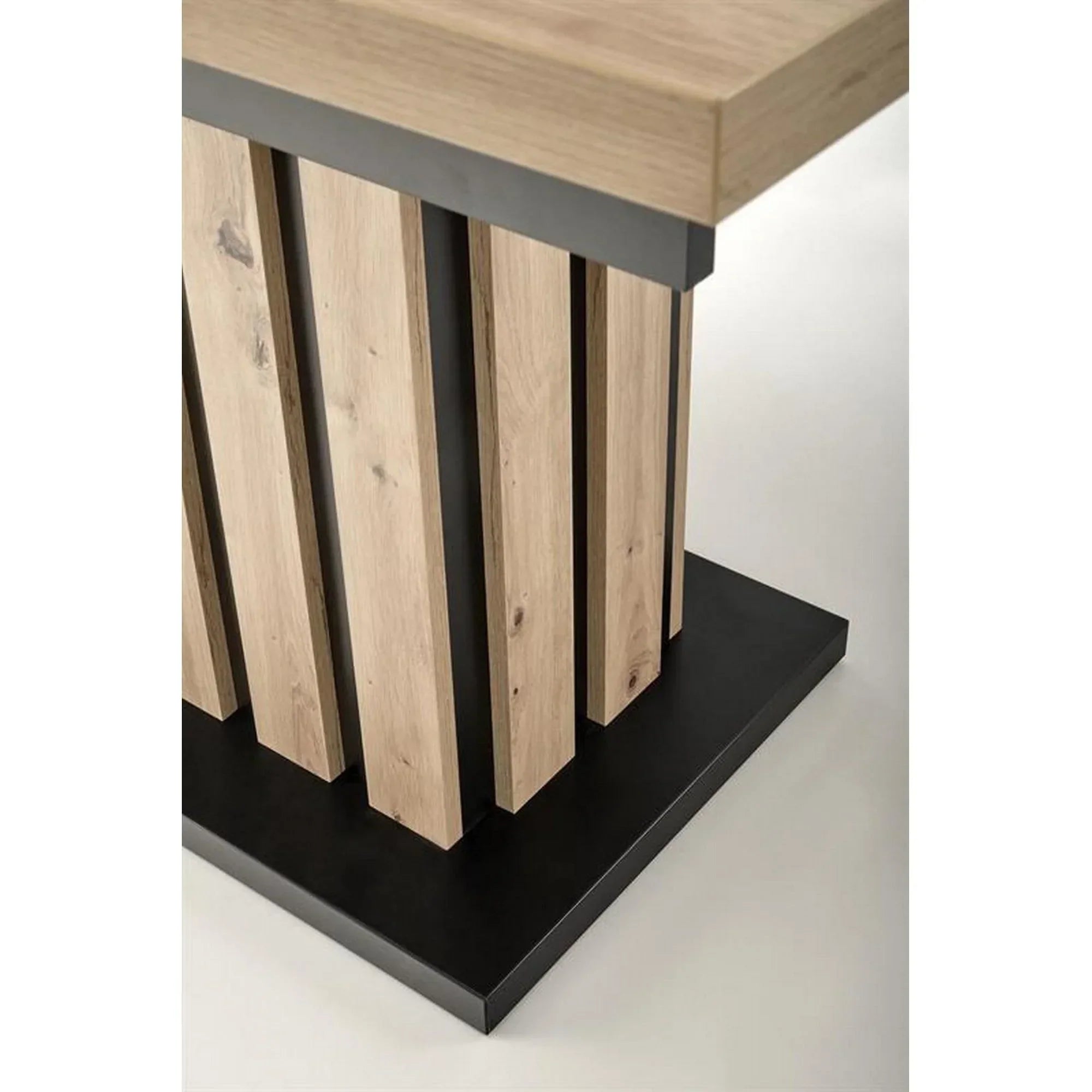 Masa extensibila HOUSTON OCN-37365, stejar/negru