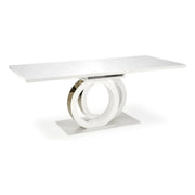 Masa extensibila HOUSTON OCN-37366, alb lucios/alb/auriu