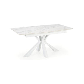 Masă extensibilă albă cu design modern, ideală pentru living – primabucata