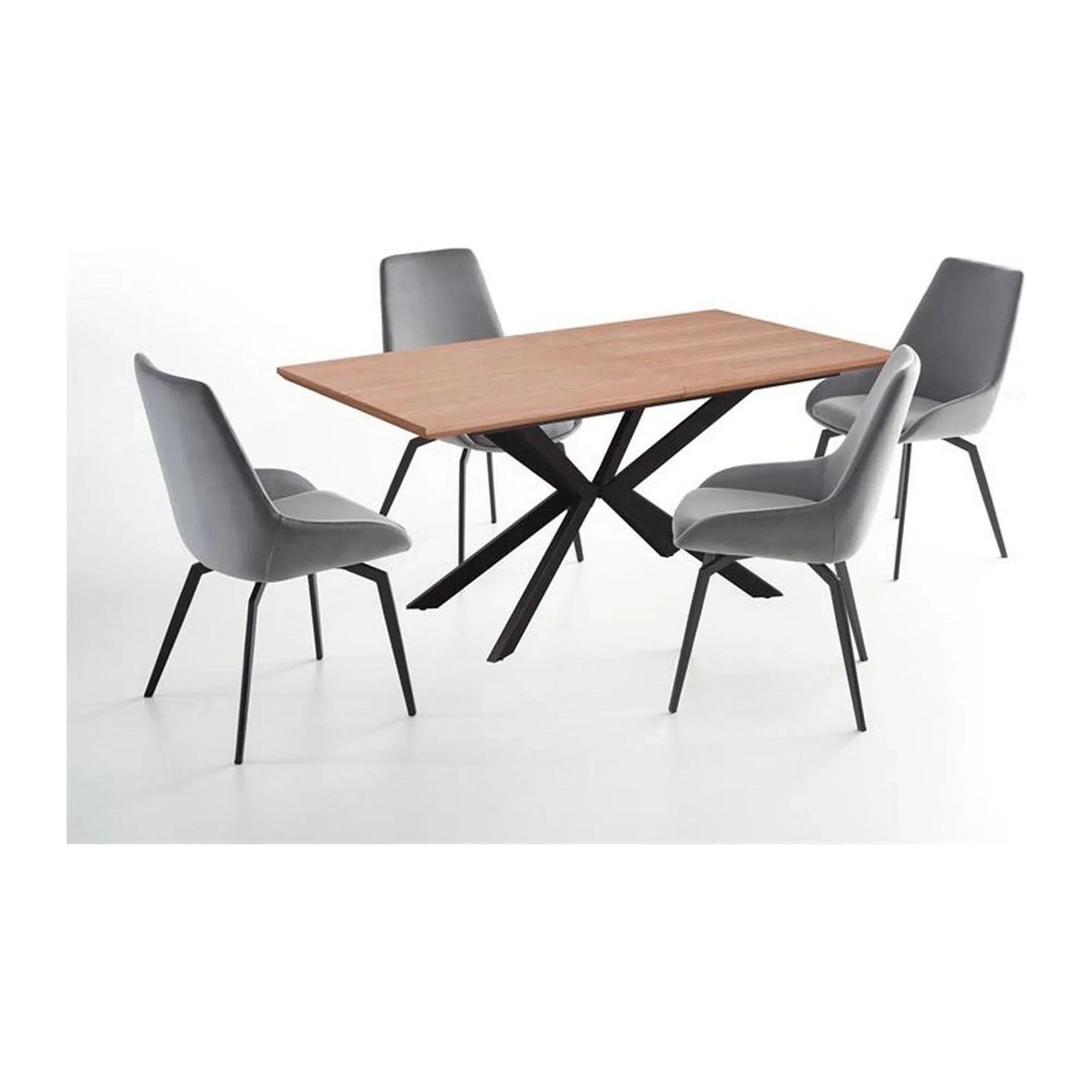 Masa extensibila HOUSTON OCN-37373, stejar/negru