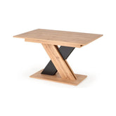 Masă extensibilă din stejar și negru, cu design modern – primabucata