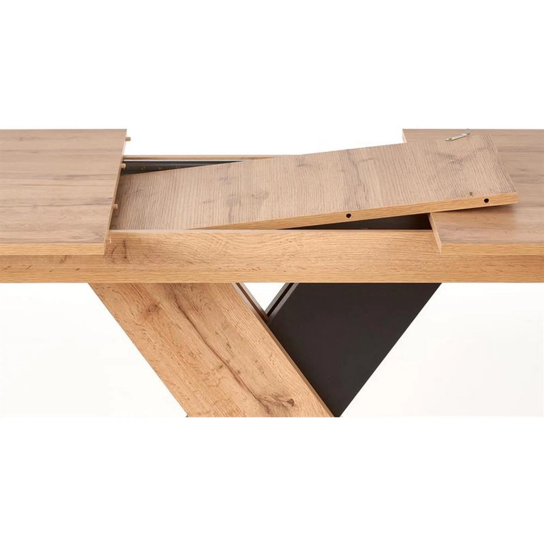 Masa extensibila HOUSTON OCN-37375, stejar/negru