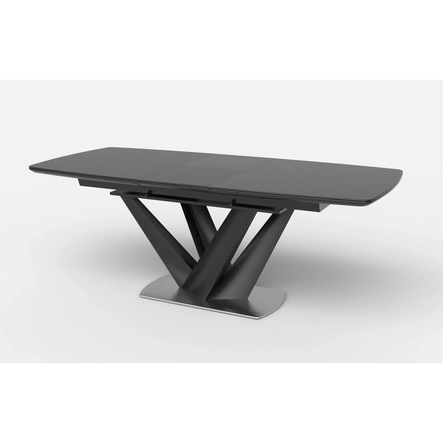 Masă extensibilă neagră cu design modern, ideală pentru dining – primabucata
