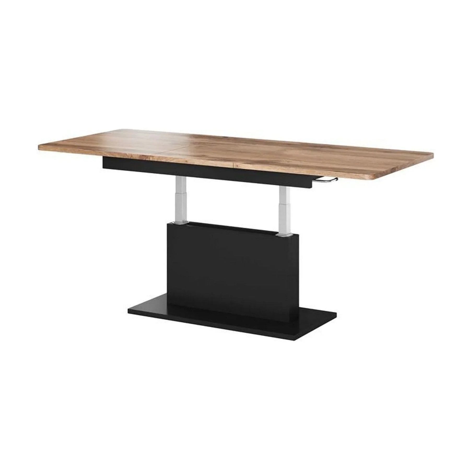 Masă extensibilă stejar wotan cu bază neagră, ideală pentru dining – primabucata