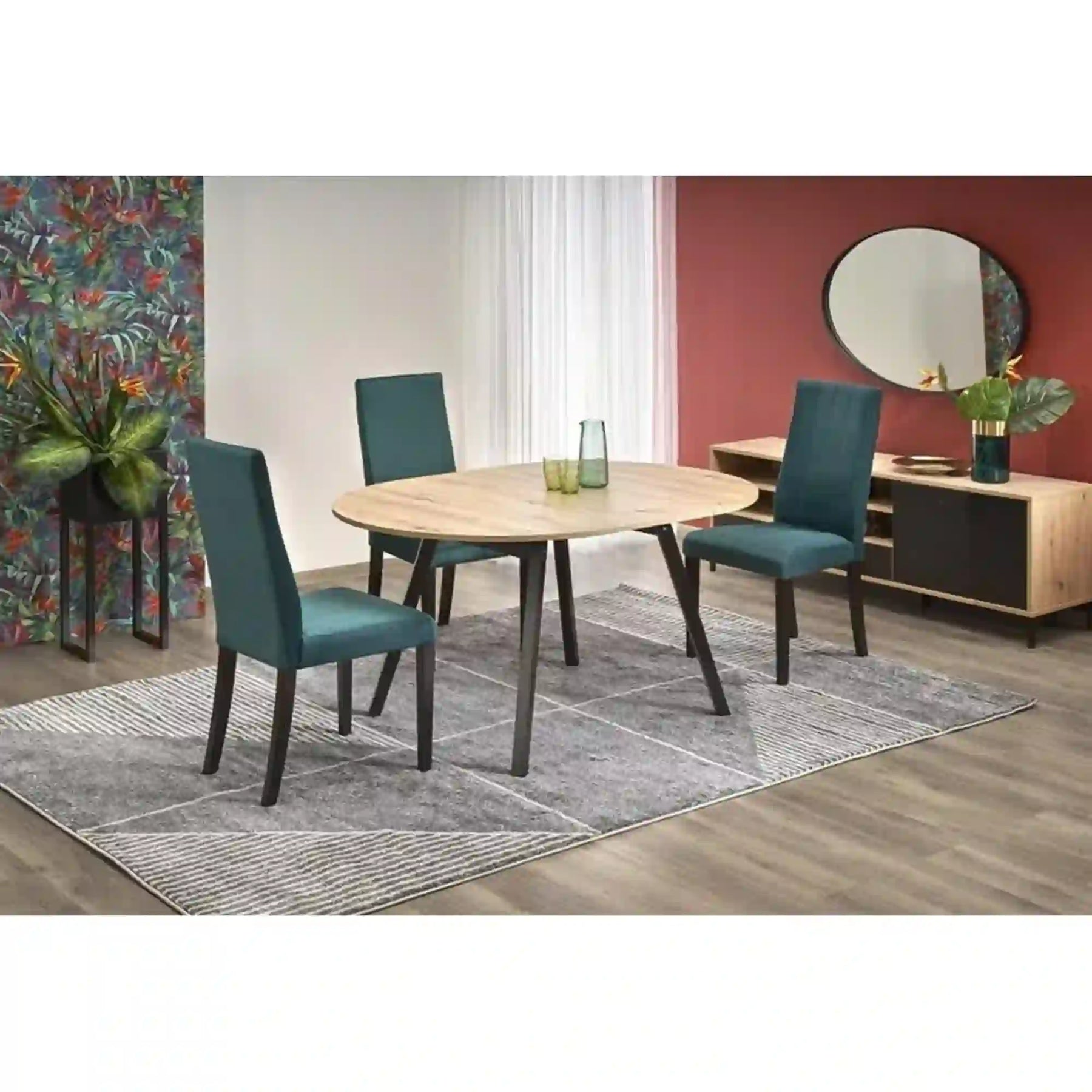 Masa extensibila HOUSTON OCN-37390, stejar artisan/negru