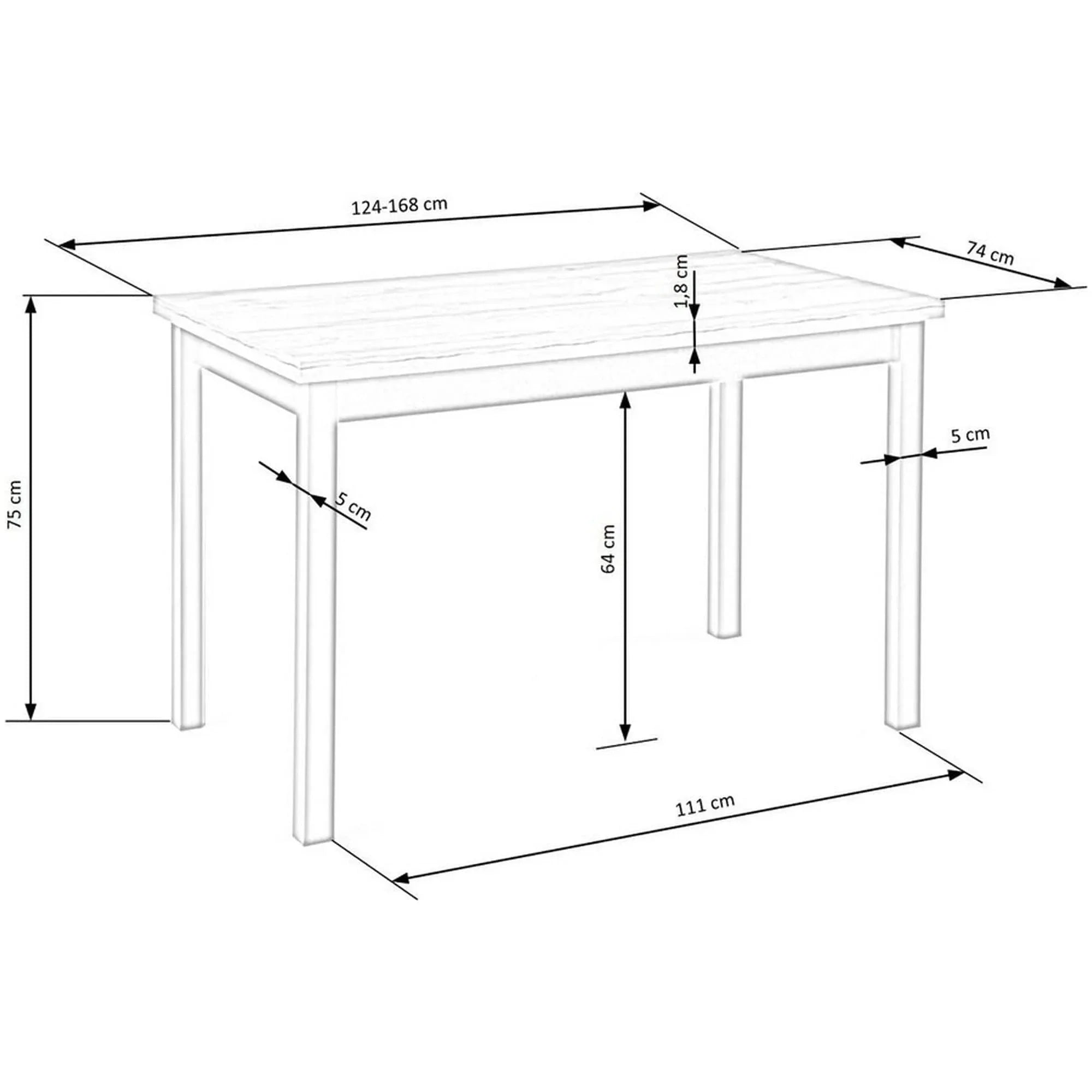 Masa extensibila HOUSTON OCN-37392, stejar/negru