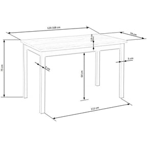 Masa extensibila HOUSTON OCN-37392, stejar/negru