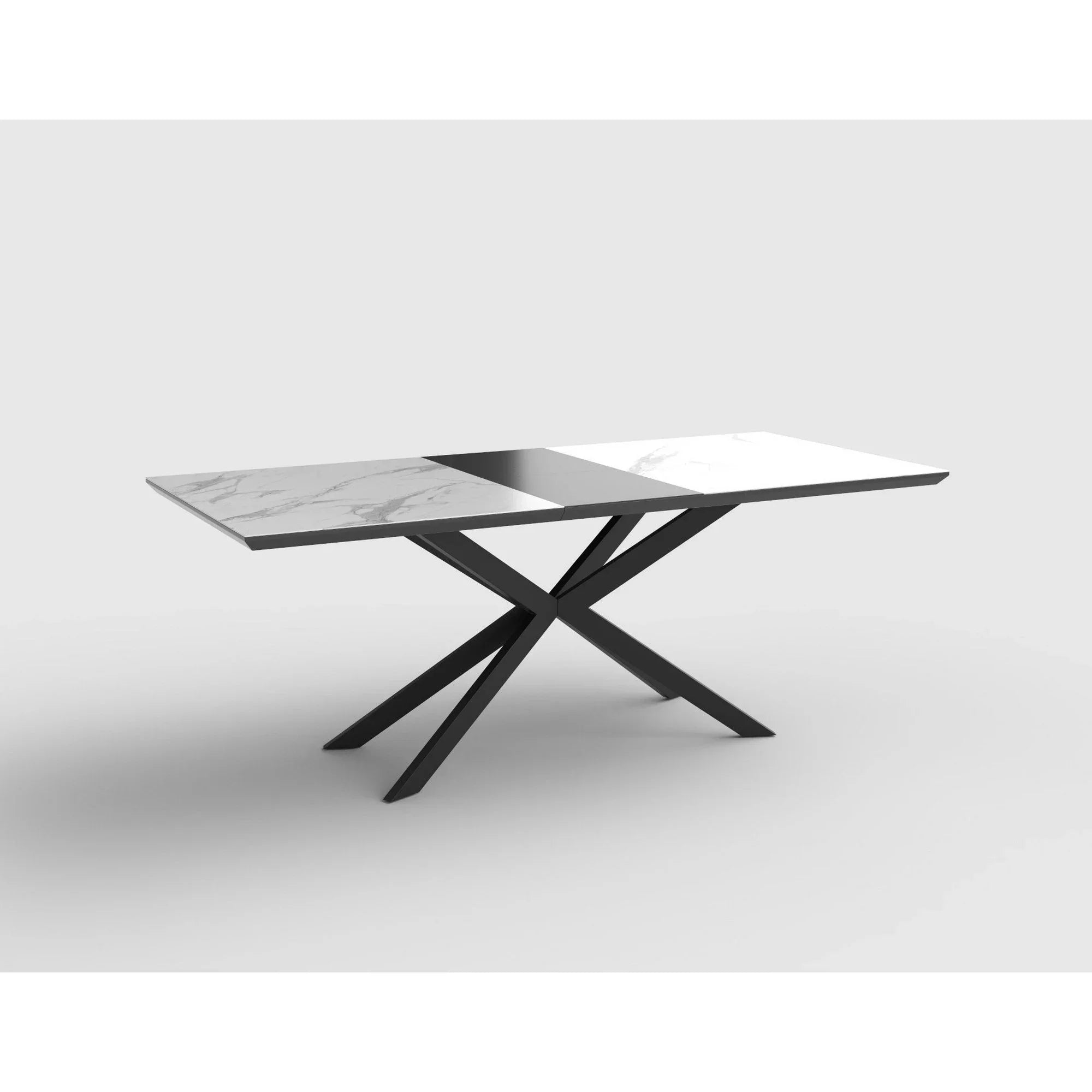 Masa extensibila HOUSTON OCN-37410, alb/negru