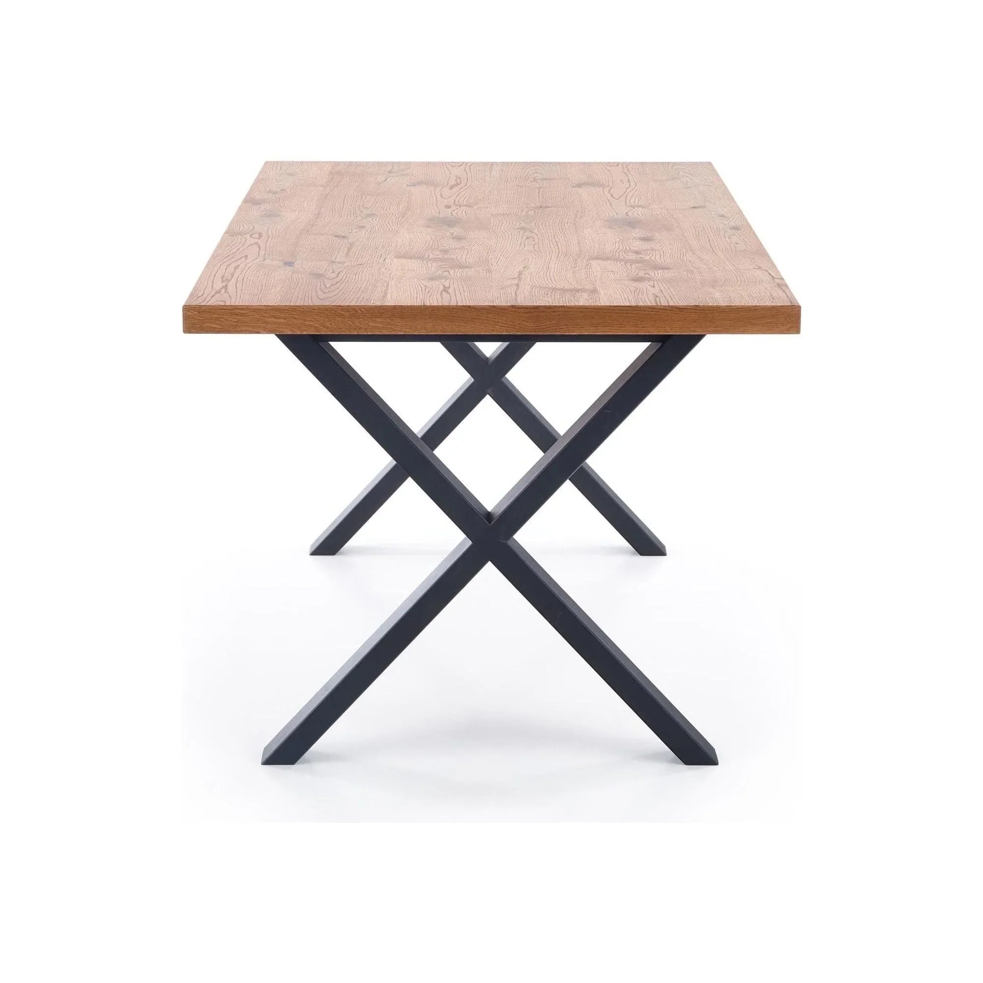 Masa extensibila HOUSTON OCN-37419, stejar/negru