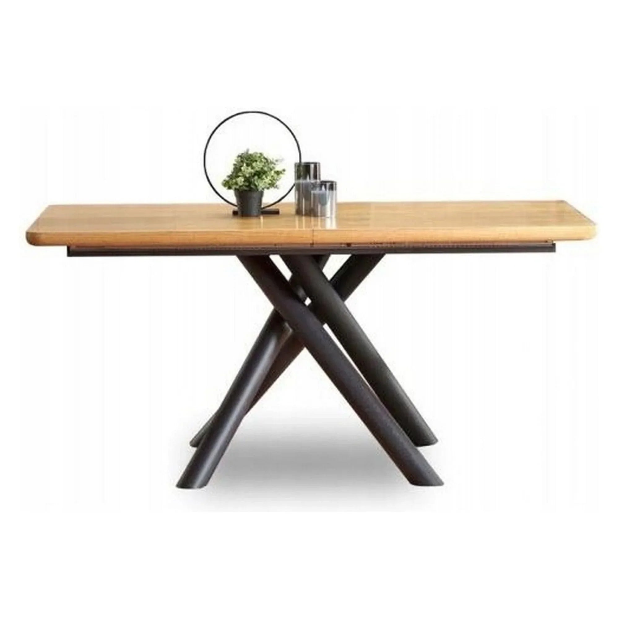 Masa extensibila HOUSTON OCN-37431, stejar natural/negru