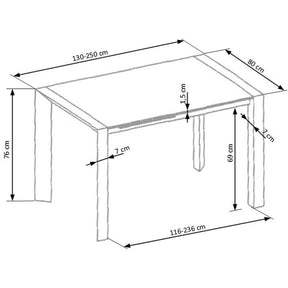 Masa extensibila HOUSTON OCN-37456, alb