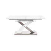 Masa extensibila HOUSTON OCN-37457, alb/crom