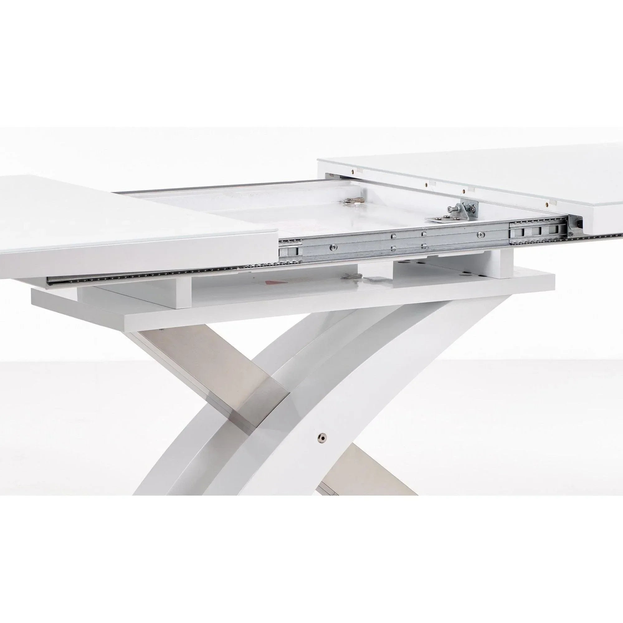 Masa extensibila HOUSTON OCN-37457, alb/crom