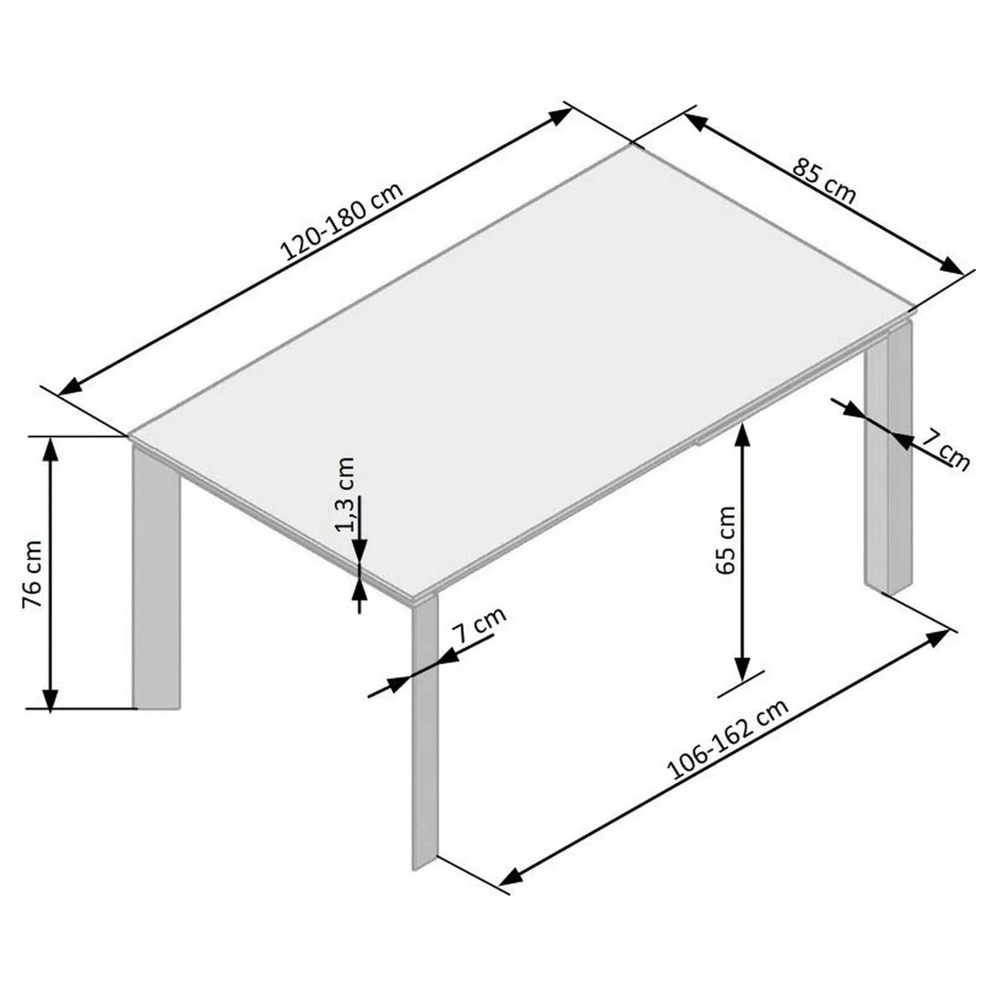 Masa extensibila HOUSTON OCN-37463, gri/negru