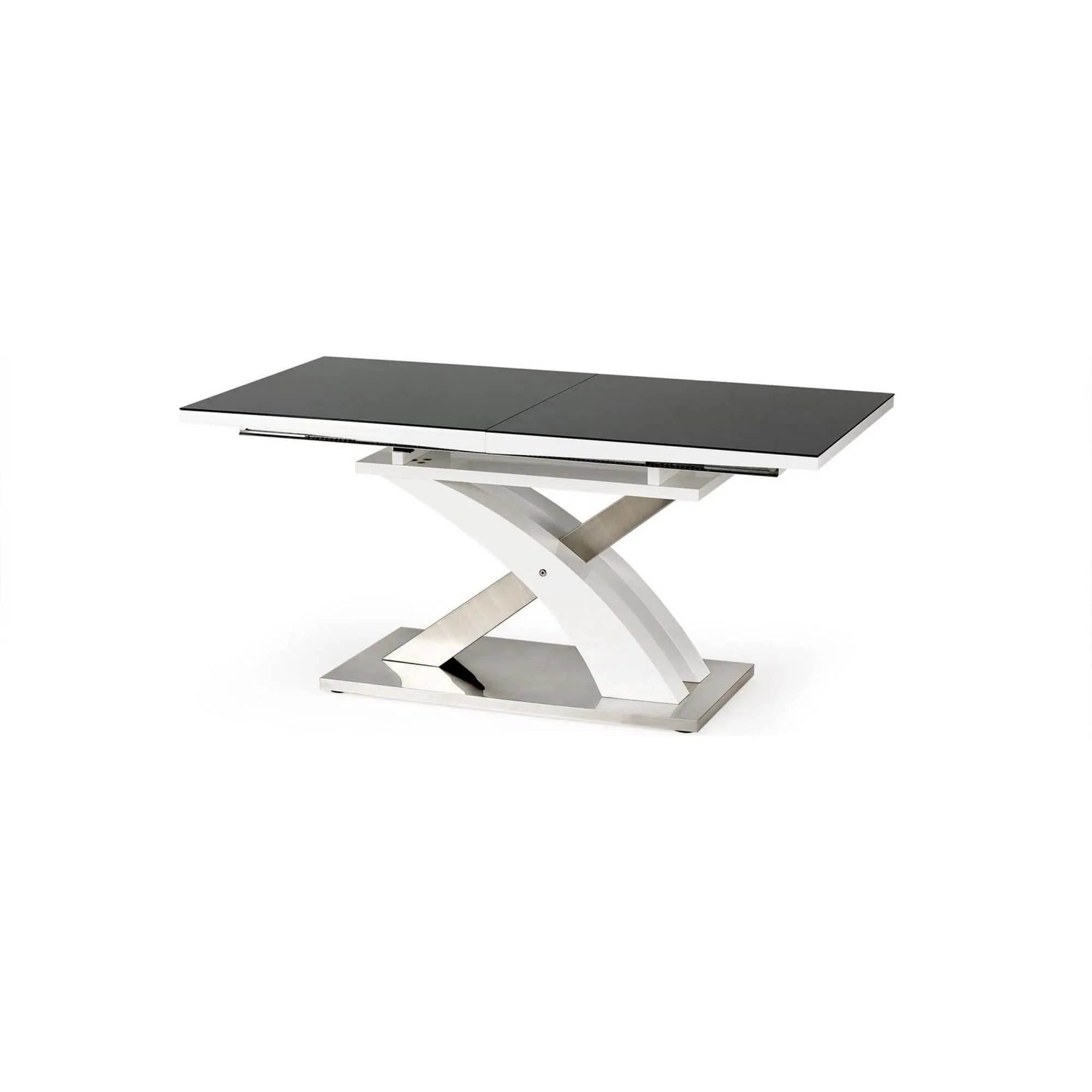 Masa extensibila HOUSTON OCN-37487, negru/alb/crom