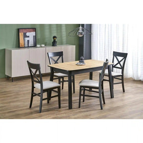 Masa extensibila HOUSTON OCN-37509, stejar artisan/negru