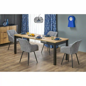 Masa extensibila HOUSTON OCN-37514, stejar artisan/negru