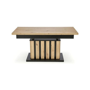 Masă extensibilă din stejar artisan și negru, ideală pentru dining modern – primabucata