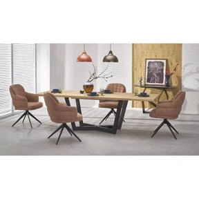 Masa extensibila HOUSTON OCN-37559, stejar natural/negru