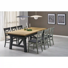 Masa extensibila HOUSTON OCN-37564, stejar natural/negru