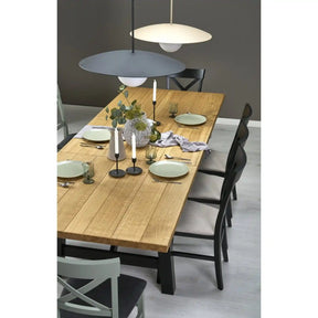 Masa extensibila HOUSTON OCN-37564, stejar natural/negru