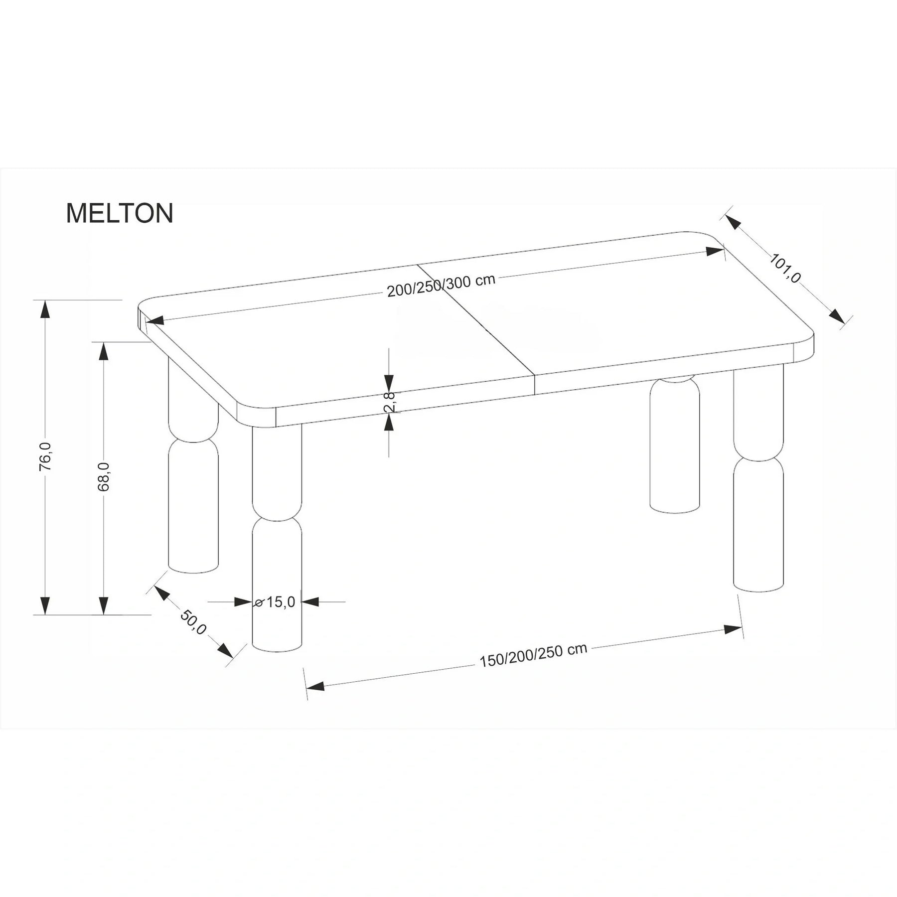 Masa extensibila HOUSTON OCN-37565, nuc