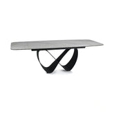 Masa extensibila INFINITY, alb/negru, sticla securizata/ceramica/metal, 160/240x95x76 cm
