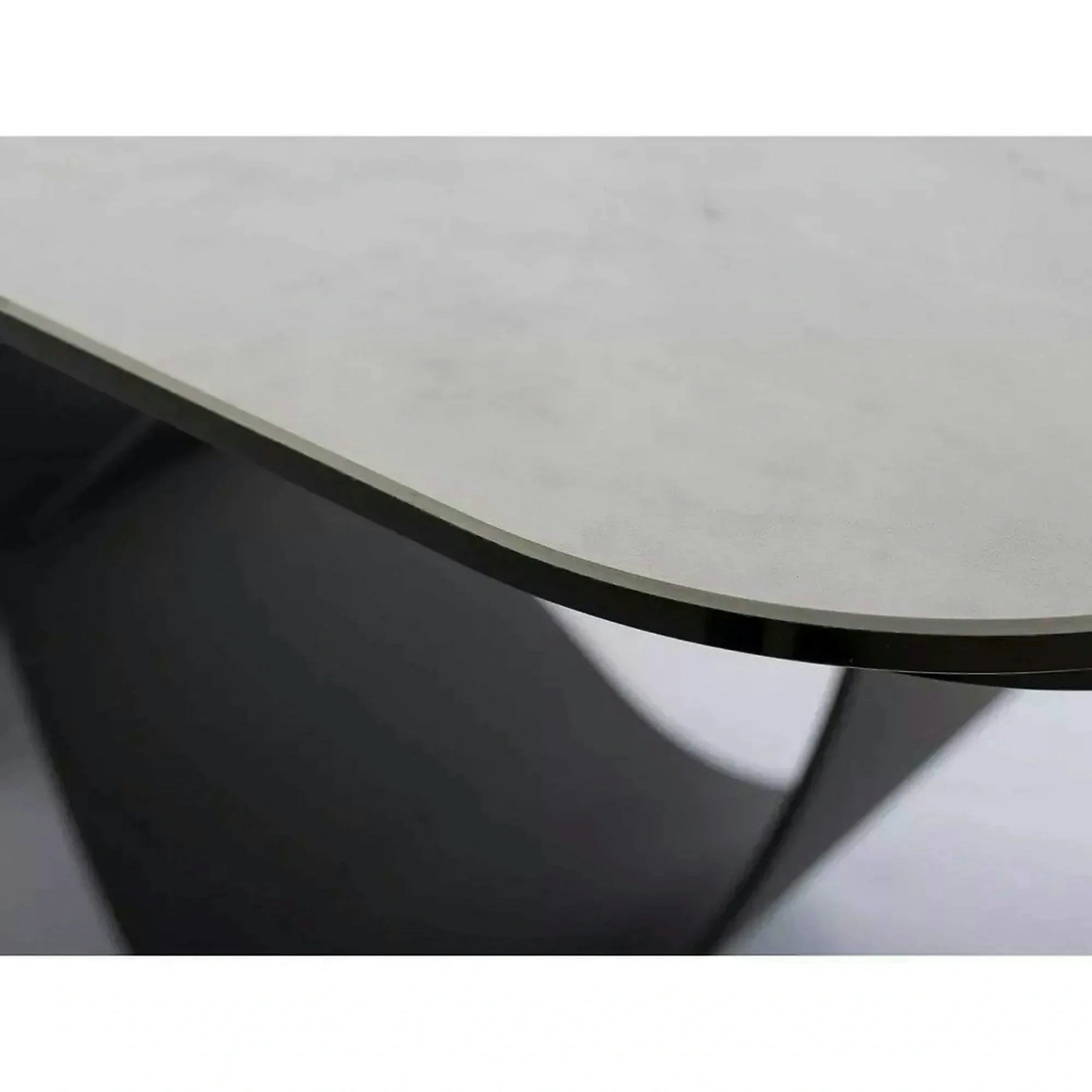 Masa extensibila INFINITY, sticlă securizata/ceramica/metal, alb/negru, 160-240×95×76 cm