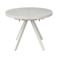 Masa extensibila LIBRA, ceramica/MDF/metal, grej cu efect de piatră travertin/grej, 100-130×100×75 cm
