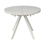 Masa extensibila LIBRA, ceramica/MDF/metal, grej cu efect de piatră travertin/grej, 100-130×100×75 cm