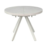 Masa extensibila LIBRA, grej cu efect de piatra travertin, ceramica/metal, 100/130x100x75 cm